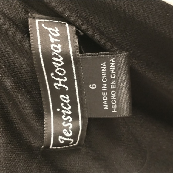 Black Party Dress Vintage Jessica Howard NWT Fit and Flare Sexy Neckline Flirty - Picture 9 of 10